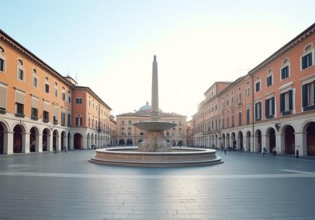 Piazza Navona deserta all'aurora